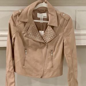 NWT BAR III FAUX LEATHER JACKET, SIZE MEDIUM